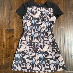 Club Monaco Printed Mini Dress With Pockets